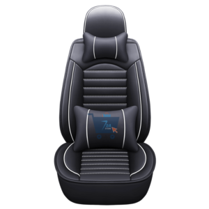 Black & White Universal Car Seat Covers with Pillow Explorer PU Leather Auto Accessories -- 724 online auto accessories shopping store in Canada