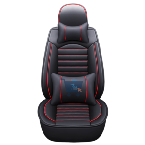 Black & Red Universal Car Seat Covers with Pillow Explorer PU Leather Auto Accessories -- 724 online auto accessories shopping store in Canada